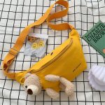 Wholesale Women Fashion Bear Design Zipper Canvas Chest Bag