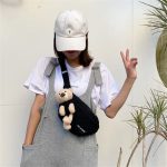Wholesale Women Fashion Bear Design Zipper Canvas Chest Bag - Image 11