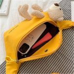 Wholesale Women Fashion Bear Design Zipper Canvas Chest Bag - Image 3