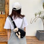 Wholesale Women Fashion Bear Design Zipper Canvas Chest Bag - Image 10