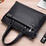 Wholesale Men Fashion Solid Color Zipper Large Capacity Dismountable Strap Briefcase