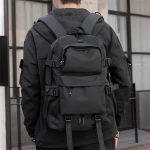 Wholesale Men Casual Black Large Capacity Zipper Backpack