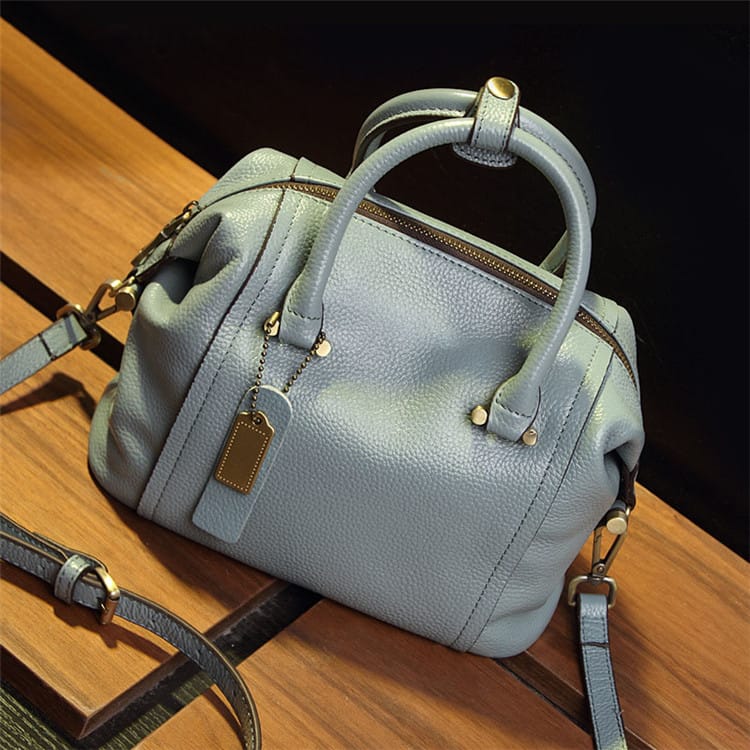 2021011309110312584 Wholesale Women Vintage Leather Large Capacity Boston Bag - Image 1