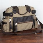 Wholesale Men Casual Zipper Large Capacity Canvas Handle Bag