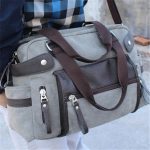 Wholesale Men Casual Zipper Large Capacity Canvas Handle Bag - Image 7
