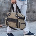 Wholesale Men Casual Zipper Large Capacity Canvas Handle Bag - Image 5