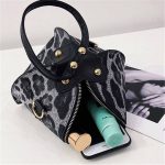 Wholesale Women Fashion Color Blocking Leopard Printed Triangle Shape Bag - Image 4
