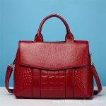 Wholesale Women Solid Color Large Capacity Crocodile Pattern Tote Bag - Image 10