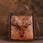 Women Retro Reindeer Design Top-handle Shoulder Bag - Image 8