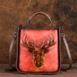 Women Retro Reindeer Design Top-handle Shoulder Bag - Image 6