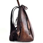 Wholesale Women Retro Ethnic Color Blocking Embossing Leather Backpack - Image 2