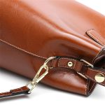 Wholesale Women Simple Solid Color Waxed Leather Bucket Bag - Image 5