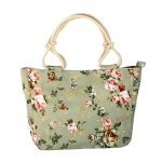 Wholesale Women Casual Color Blocking Large Capacity Canvas Tote Bag - Image 5