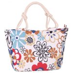 Wholesale Women Casual Color Blocking Large Capacity Canvas Tote Bag