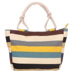 Wholesale Women Casual Color Blocking Large Capacity Canvas Tote Bag - Image 2