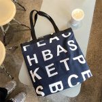 Wholesale Women Fashion Letter Decorative Large Capacity Canvas Shoulder Bags - Image 9