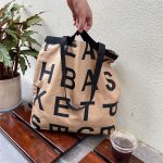 Wholesale Women Fashion Letter Decorative Large Capacity Canvas Shoulder Bags