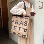 Wholesale Women Fashion Letter Decorative Large Capacity Canvas Shoulder Bags - Image 3
