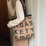 Wholesale Women Fashion Letter Decorative Large Capacity Canvas Shoulder Bags - Image 4