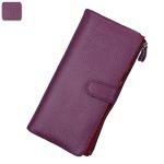 Wholesale Women Fashion Contrast Color Bifold Soft Leather Purse