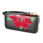 Wholesale Women Fashion Embossing Decorative Zipper Leather Purse
