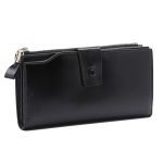 Wholesale Women Simple Solid Color Antimagnetic Zipper Leather Purse