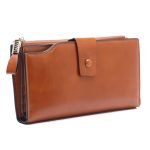 Wholesale Women Simple Solid Color Antimagnetic Zipper Leather Purse - Image 8