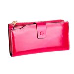 Wholesale Women Simple Solid Color Antimagnetic Zipper Leather Purse - Image 6