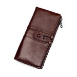 Wholesale Woemn Retro Solid Color Bifold Zipper Leather Purse - Image 10