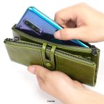 Wholesale Woemn Retro Solid Color Bifold Zipper Leather Purse - Image 3