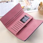 Wholesale Women Retro Solid Color Geometric Suture Tirfold Purse - Image 6