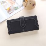 Wholesale Women Retro Solid Color Geometric Suture Tirfold Purse - Image 13