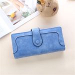 Wholesale Women Retro Solid Color Geometric Suture Tirfold Purse - Image 7