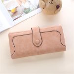 Wholesale Women Retro Solid Color Geometric Suture Tirfold Purse - Image 8