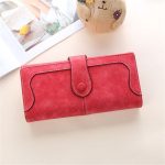 Wholesale Women Retro Solid Color Geometric Suture Tirfold Purse - Image 9
