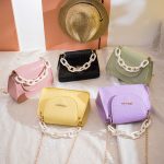 Wholesale Women Simple Solid Color Crocodile Printed PU Crossbody Bags