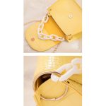 Wholesale Women Simple Solid Color Crocodile Printed PU Crossbody Bags - Image 3