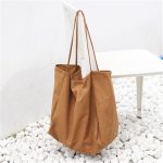 Women Fashion Solid Color Large Capacity Canvas Tote Bag - Image 2