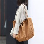 Wholesale Women Fashion Solid Color Large Capacity Canvas Tote Bag