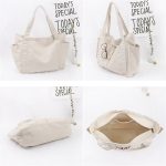 Wholesale Women Solid Color Large Capacity Pocket Canvas Tote Bag - Image 5