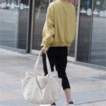 Wholesale Women Solid Color Large Capacity Pocket Canvas Tote Bag - Image 10
