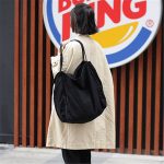 Wholesale Women Solid Color Large Capacity Canvas Shopping Bag - Image 3