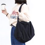 Wholesale Women Fashion Solid Color Zipper Canvas Shoulder Bag - Image 9