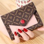 Women Fashion Color Blocking Letter Printed Wallets
