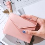Women Fashion Solid Color Tassels Decorative Wallets