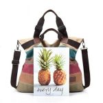 Wholesale Women Retro Color Blocking Patchwork Large Capacity Canvas Tote Bag - Image 3