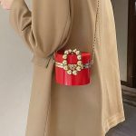 Women Simple Metal Decorative Cylindrical Shape Crossobdy Bag - Image 23