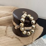 Women Simple Metal Decorative Cylindrical Shape Crossobdy Bag - Image 4