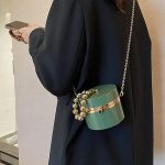 Women Simple Metal Decorative Cylindrical Shape Crossobdy Bag - Image 2