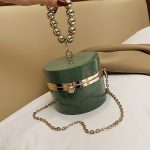 Wholesale Women Simple Metal Decorative Cylindrical Shape Crossobdy Bag